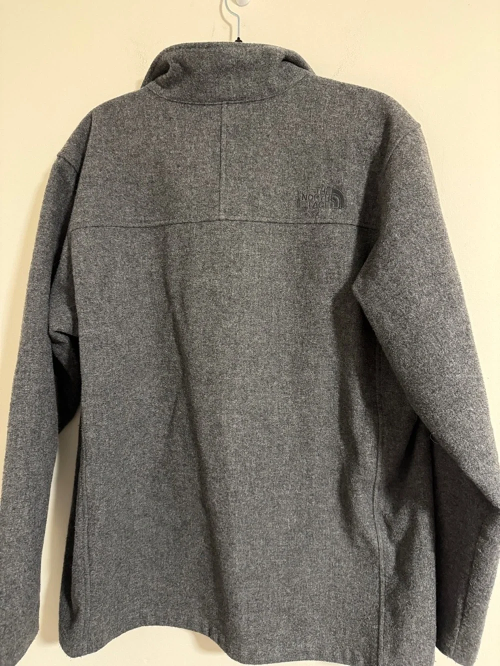 The North Face Men's wool blend Gray Full-Zip Jacket soft shell size Large